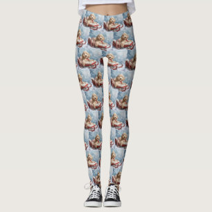 Goldendoodle Dog Christmas Festive Leggings