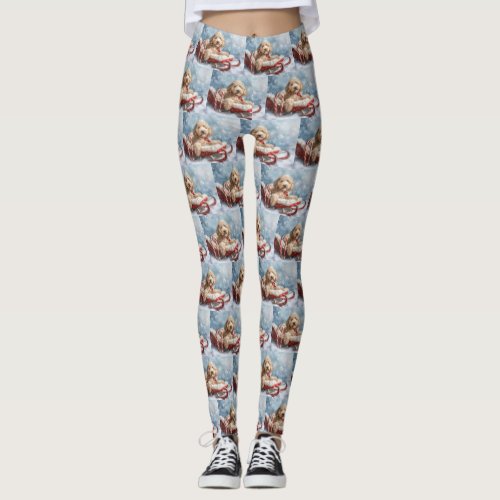 Goldendoodle Dog Christmas Festive  Leggings