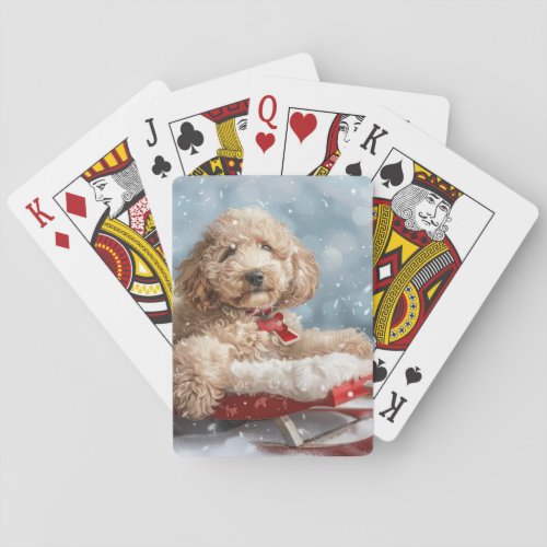 Goldendoodle Dog Christmas Festive  Poker Cards