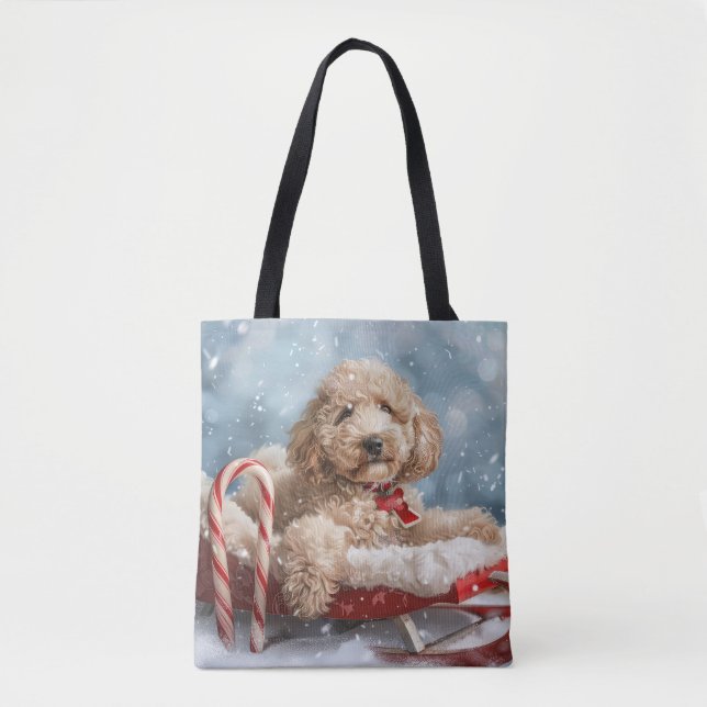Goldendoodle Dog Christmas Festive  Tote Bag (Front)