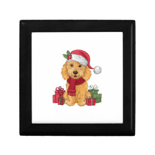 Goldendoodle Dog Christmas Outfits Santa Hat Dog X Gift Box