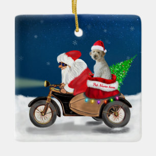 Goldendoodle dog Christmas Santa Claus Ceramic Orn Ornament