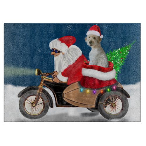 Goldendoodle dog Christmas Santa Claus  Cutting Board