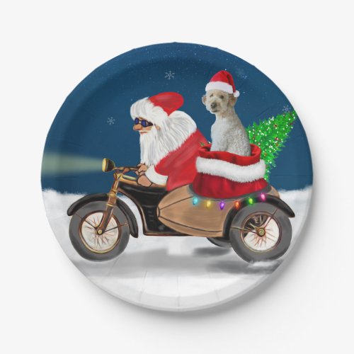 Goldendoodle dog Christmas Santa Claus  Paper Plates