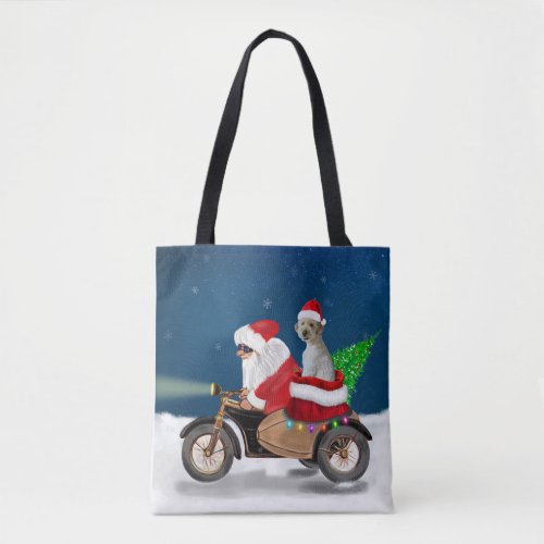 Goldendoodle dog Christmas Santa Claus  Tote Bag