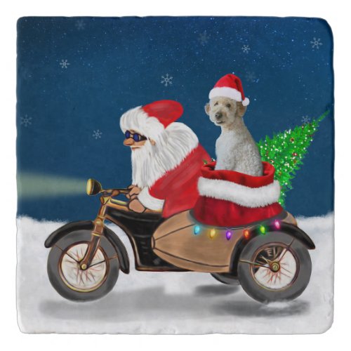 Goldendoodle dog Christmas Santa Claus  Trivet