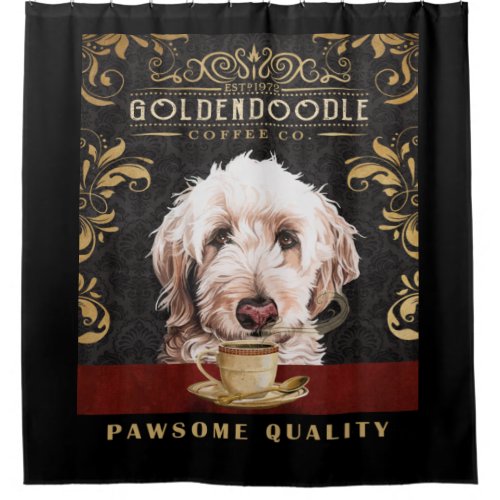 Goldendoodle Dog Coffee Company Shower Curtain
