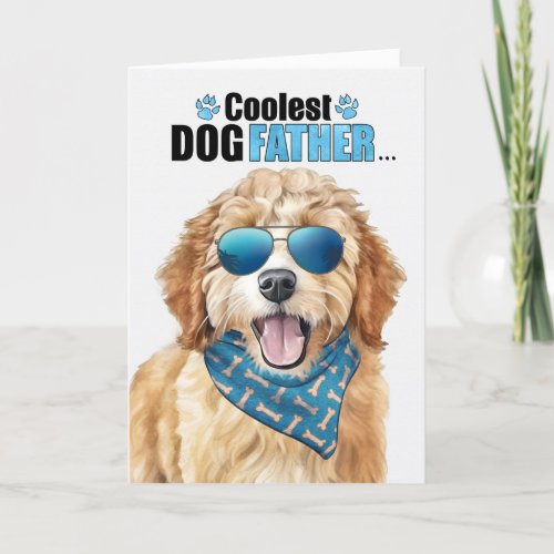Goldendoodle Dog Coolest Dad Ever Fathers Day Holiday Card