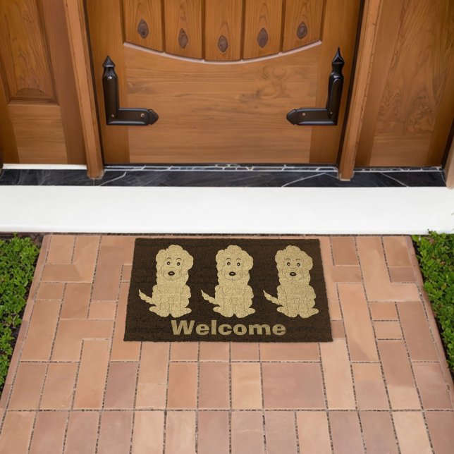 Goldendoodle Dog Design Fiber Doormat (Insitu (Outdoor))