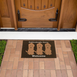 Goldendoodle Dog Design Fiber Doormat