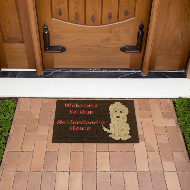 Goldendoodle Dog Design Personalised Fiber Doormat (Insitu (Outdoor))