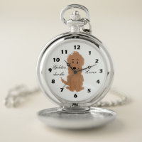 Goldendoodle Dog Design Personalised Pocket Watch