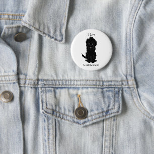 Goldendoodle Dog Design Pinback Button
