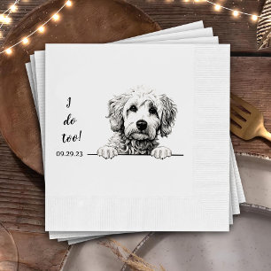 Goldendoodle Dog Drawing Personalized I Do Too Napkins