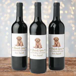 Goldendoodle Dog I Do Too Wedding Wine Label