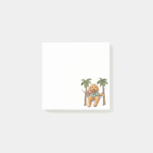 Goldendoodle Dog In Hawaiian Top Post-it Notes