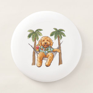 Goldendoodle Dog In Hawaiian Top Wham-O Frisbee