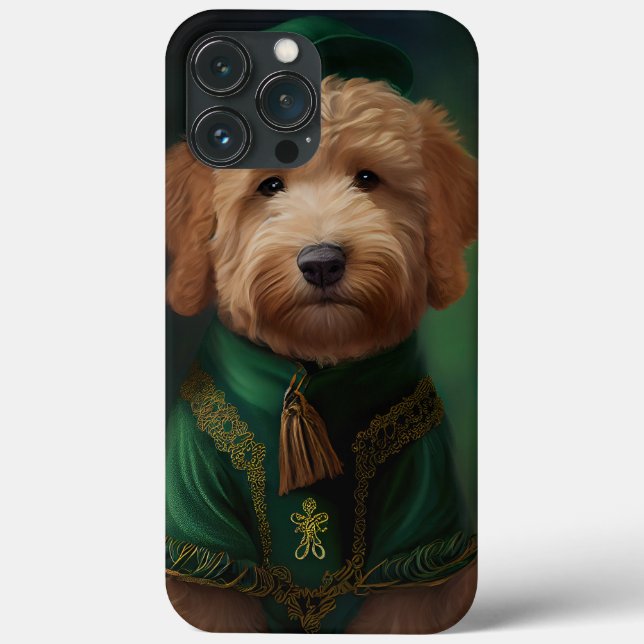 Goldendoodle  Dog in St. Patrick's Day Dress Case-Mate iPhone Case (Back)