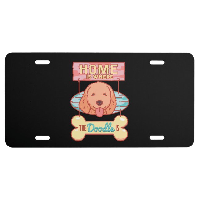 Goldendoodle Dog License Plate (Front)