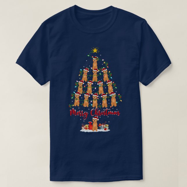 Goldendoodle Dog Matching Santa Goldendoodle Chris T-Shirt (Design Front)