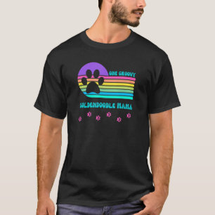 Goldendoodle Dog Mom Colorful Retro Vintage Pink B T-Shirt