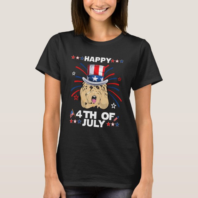 Goldendoodle Dog Patriotic American 4th Of July Do T-Shirt (Front)