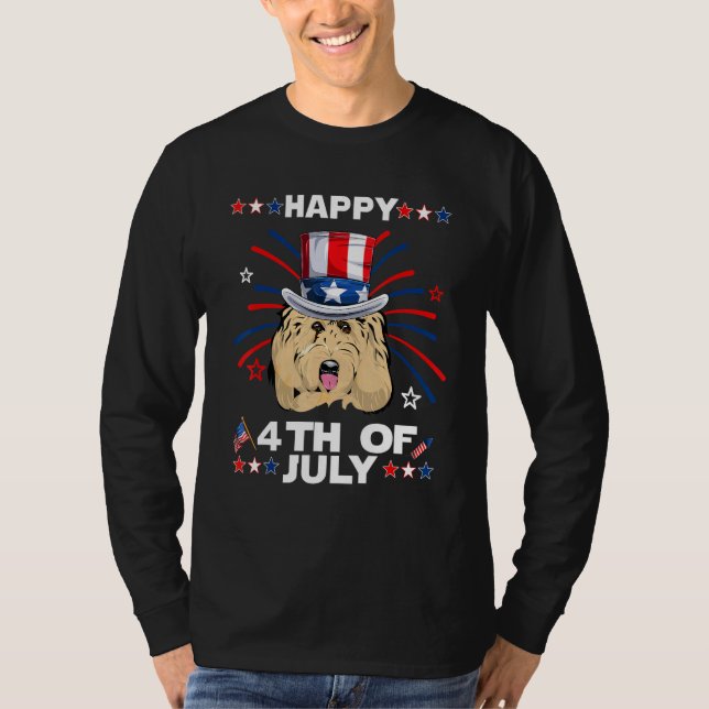 Goldendoodle Dog Patriotic American 4th Of July Do T-Shirt (Front)