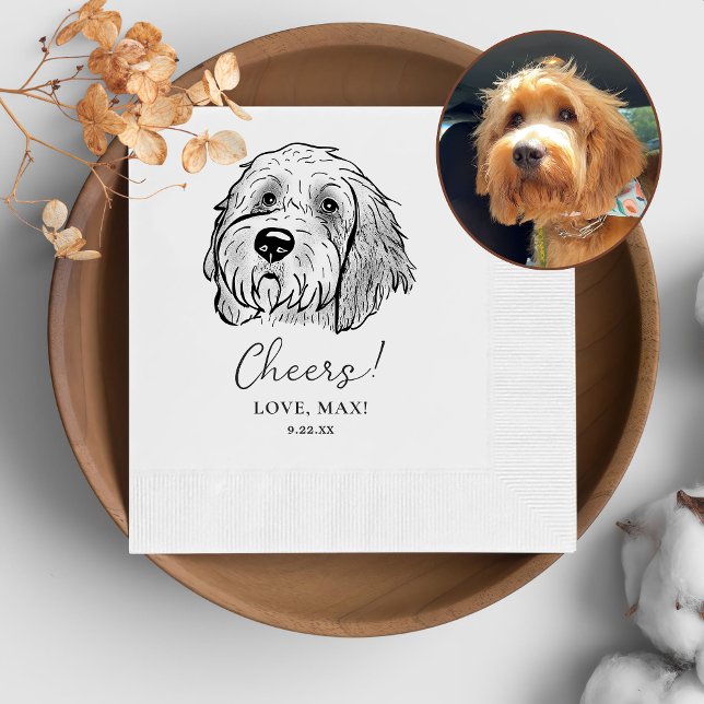 Goldendoodle Dog Personalized Cheers Napkins (Creator Uploaded)