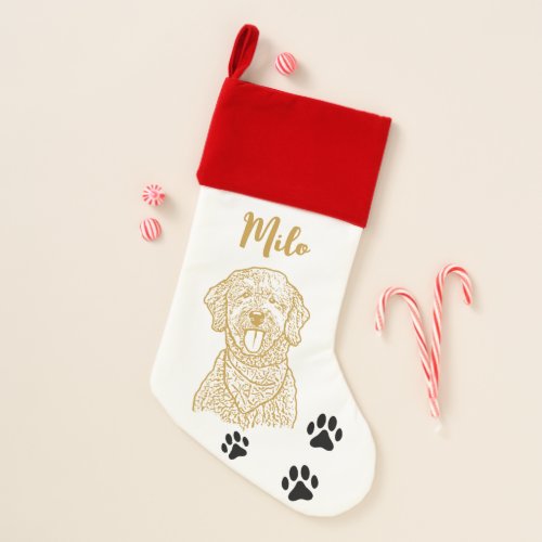 Goldendoodle Dog Personalized Christmas Stocking