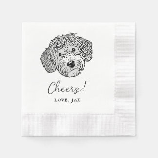 Goldendoodle Dog Personalized Drinks on Me Napkins