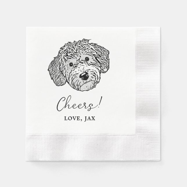 Goldendoodle Dog Personalized Drinks on Me Napkins (Front)