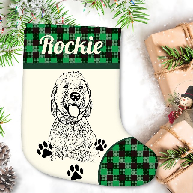 Goldendoodle Dog Personalized Small Christmas Stocking (Creator Uploaded)