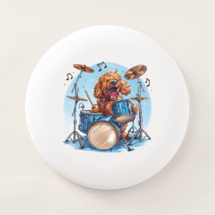 Goldendoodle Dog Playing Drums Wham-O Frisbee