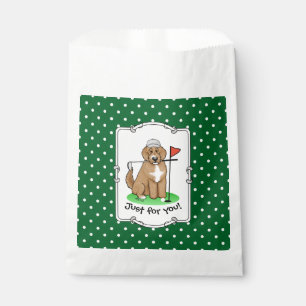 Goldendoodle Dog Playing Golf (red whmk2) Cute Fun Favor Bag