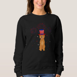 Goldendoodle Dog Red White Blue Fireworks Decor 4t Sweatshirt