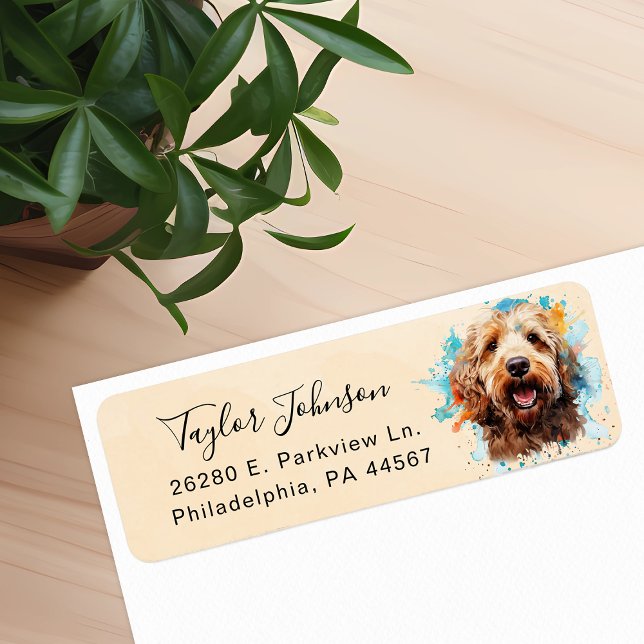 Goldendoodle Dog Return Address Label (Creator Uploaded)