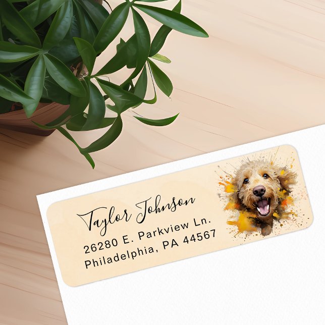 Goldendoodle Dog Return Address Label (Creator Uploaded)