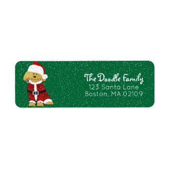 Goldendoodle Dog Santa Paws Label by the_doodle_dog at Zazzle