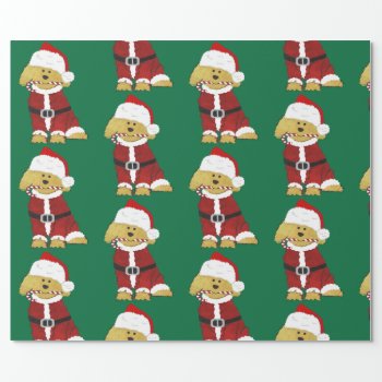 Goldendoodle Dog Santa Paws Wrapping Paper by the_doodle_dog at Zazzle