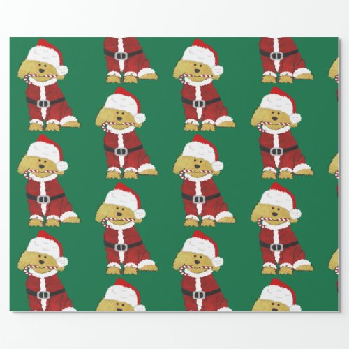 Goldendoodle Dog Santa Paws Wrapping Paper