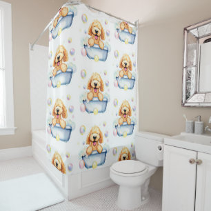 Goldendoodle Dog Shower Curtain