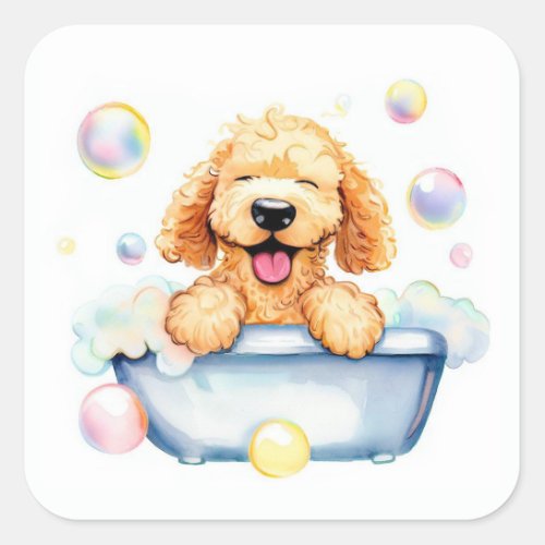 Goldendoodle Dog Square Sticker