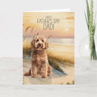 Goldendoodle Dog Sunset Beach Father's Day