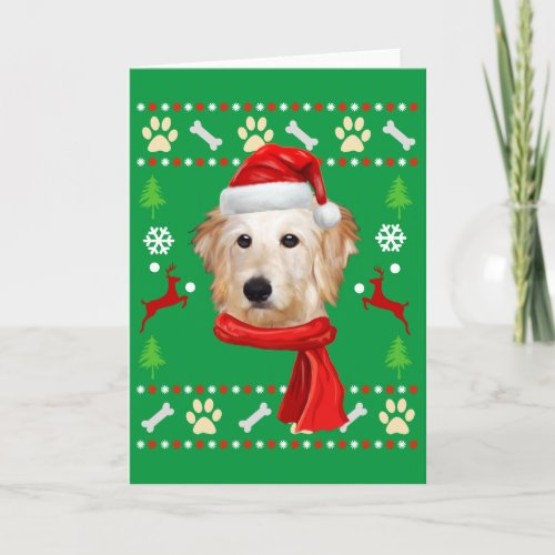Goldendoodle Dog Ugly Christmas Card
