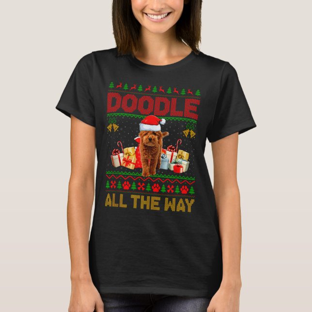 Goldendoodle Dog Ugly Christmas Sweaters Pet Dog L (Front)