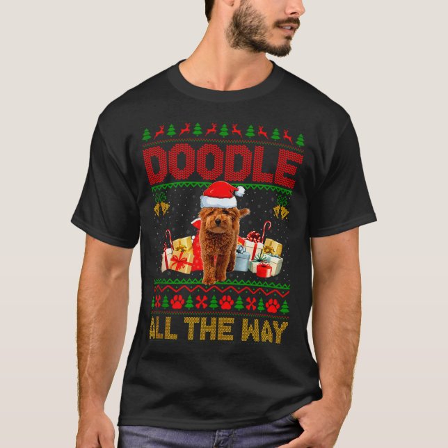 Goldendoodle Dog Ugly Christmas Sweaters Pet Dog L (Front)