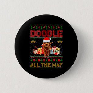 Goldendoodle Dog Ugly Christmas Sweaters Pet Dog L Button