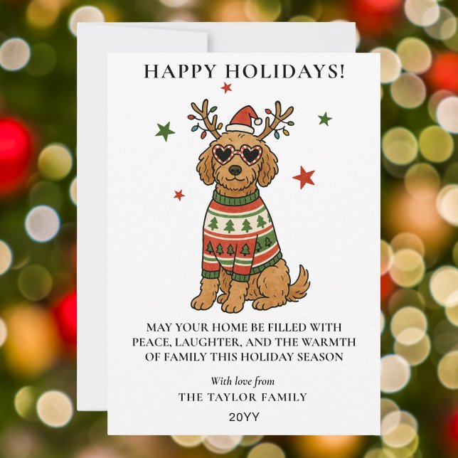 Goldendoodle Dog Ugly Sweater Christmas Holiday Card (Goldendoodle Dog Ugly Sweater Christmas Holiday Card
)