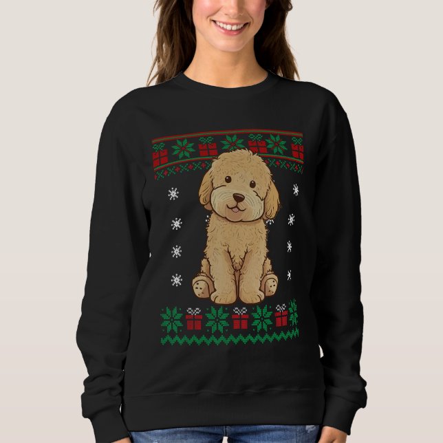 Goldendoodle Dog Ugly Sweater Christmas Puppy Dog  (Front)