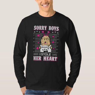 Goldendoodle Dog Valentines Day I Stole Her Heart  T-Shirt